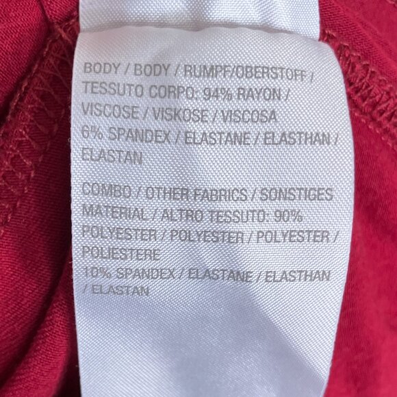 Belle by Kim Gravel 4X Red V-Neck Shadow Stripe Velvet Poet Sleeve Knit Top Plus - Picture 7 of 7